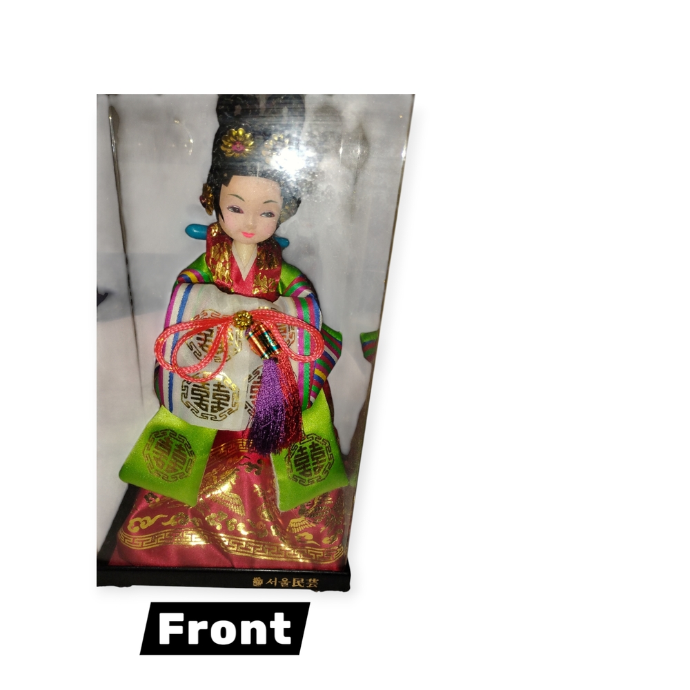 Colorful Traditional Doll in Display Case